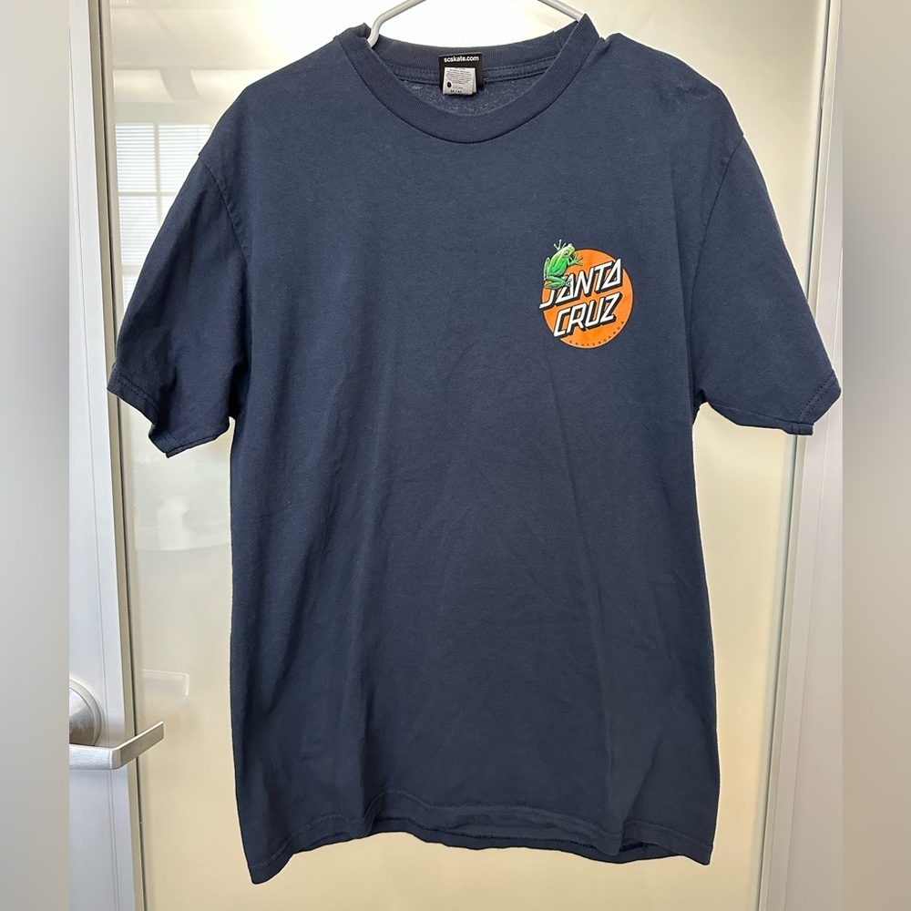 Santa Cruz Skate Boards Nature Graphic Skating T-Shirt Navy size medium
